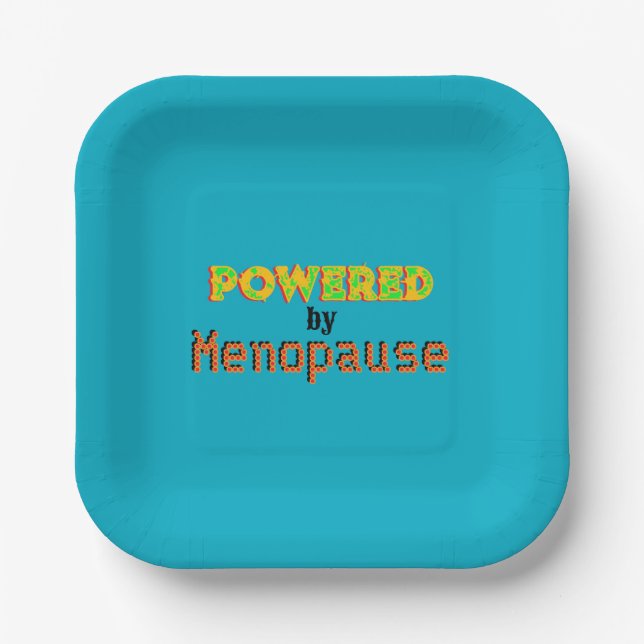 Powered by Menopause 3 Paper Plates (Front)