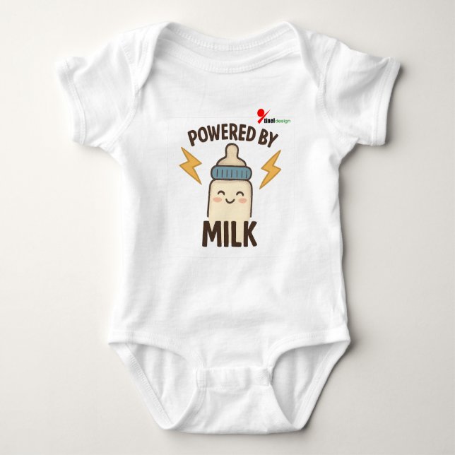 Powered by Milk Baby Bodysuit (Front)
