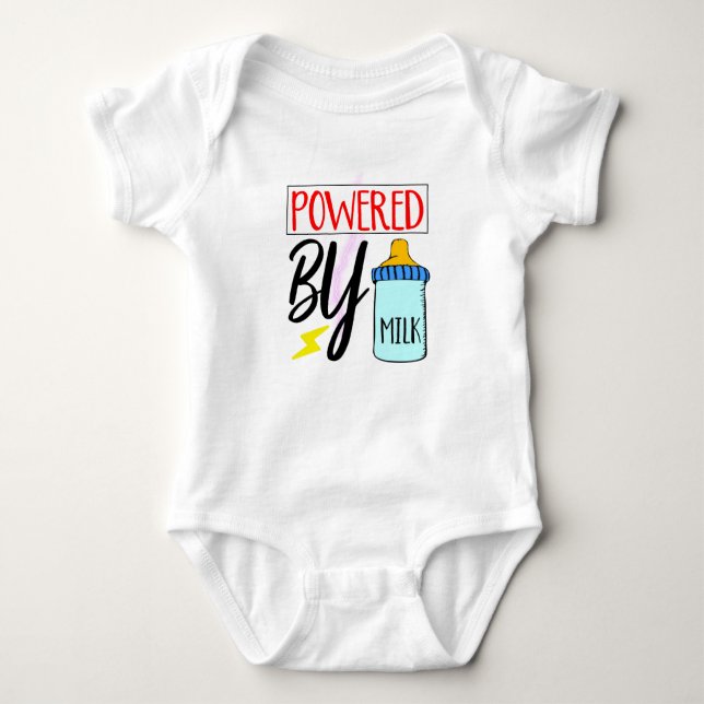 Powered By Milk Baby Bodysuit (Front)