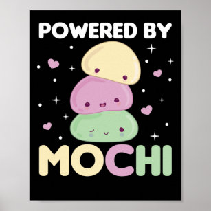 Powered By Mochi - Kawaii Mochi Ice Cream Poster