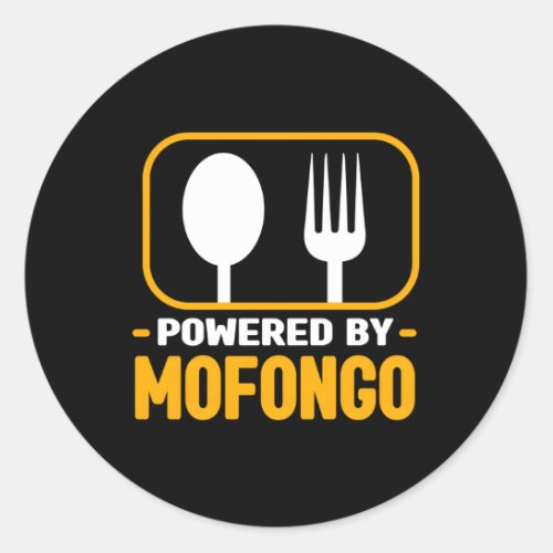 Powered By Mofongo Gu Humor Puerto Rican Food Classic Round Sticker