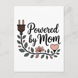 Powered By Mom Announcement Postcard