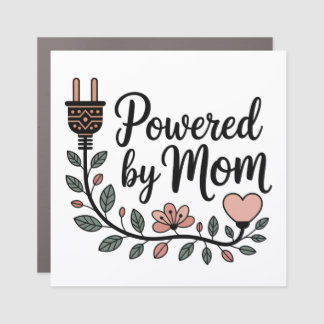 Powered By Mom Car Magnet