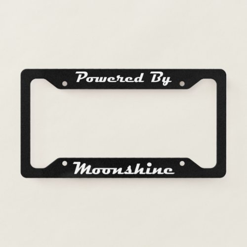 Powered By Moonshine License Plate Frame