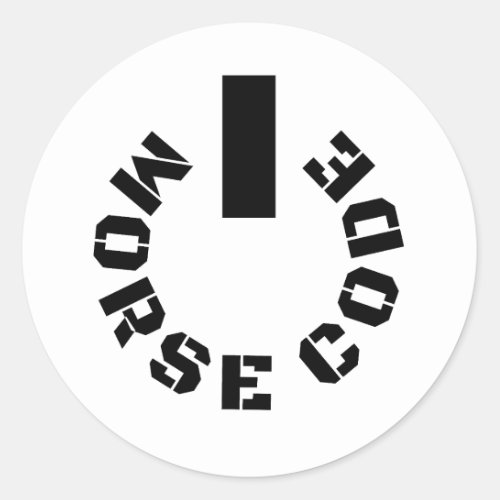 Powered by Morse Code Classic Round Sticker