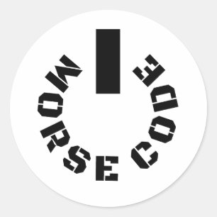 Powered by Morse Code Classic Round Sticker