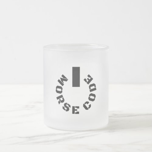 Powered by Morse Code Frosted Glass Coffee Mug