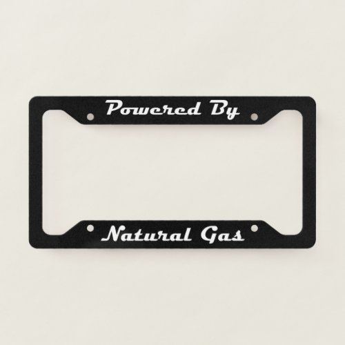 Powered By Natural Gas License Plate Frame