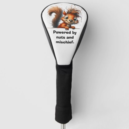 Powered by Nuts and Mischief Golf Head Cover