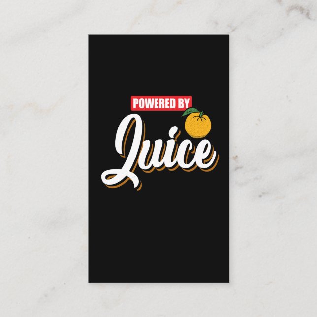 Powered by Orange Juice - Funny Good Morning Gift Business Card (Front)