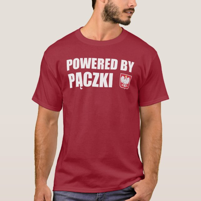Powered By Paczki Fat Thursday T-Shirt (Front)