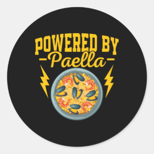 Powered By Paella Espana Rice Dish Food Classic Round Sticker