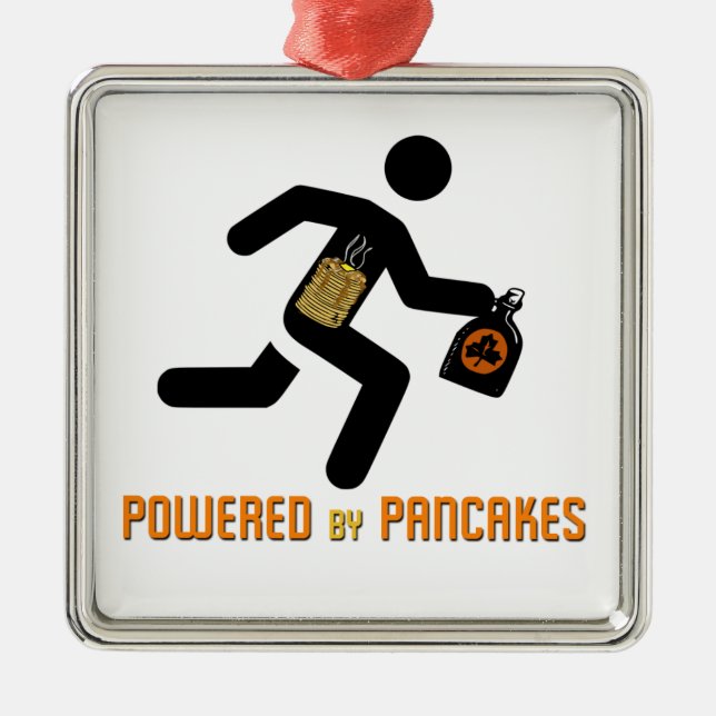 Powered by Pancakes Metal Ornament (Front)