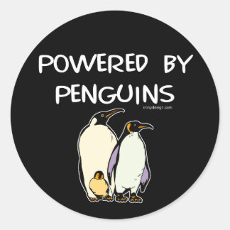 Powered By Penguins Classic Round Sticker