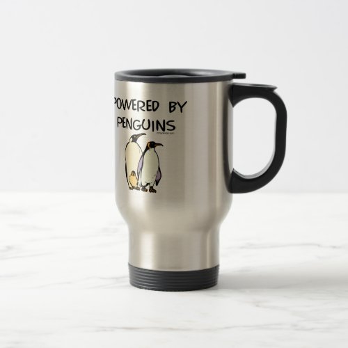 Powered By Penguins Travel Mug