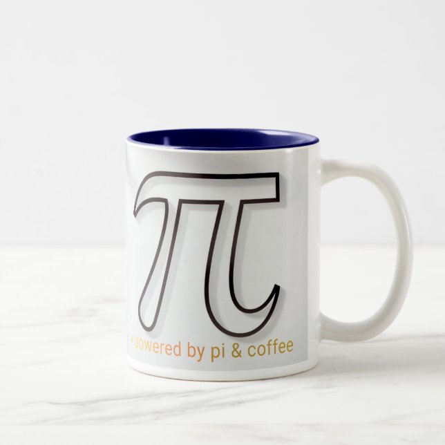 Powered by Pi & Coffee Mug – Minimalist Math Gift  (Right)