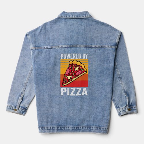 Powered By Pizza Italian Food Men Women  Denim Jacket