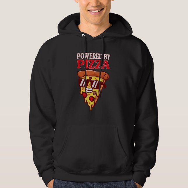 Powered By Pizza Pizzaholics Italian Pizza 1 Hoodie (Front)