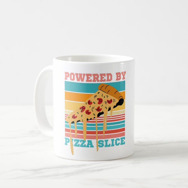 POWERED BY PIZZA SLICE - PIZZA LOVER COFFEE MUG (Front Left)