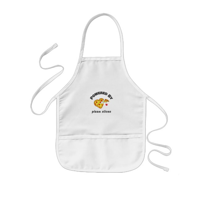 Powered By Pizza Slices-School Lunch Break Apron (Front)