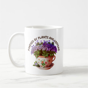 Powered By Plants and Caffeine Funny Gardening Coffee Mug