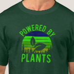 Powered By Plants Funny Vegan Green Vintage Sunset T-shirt at Zazzle