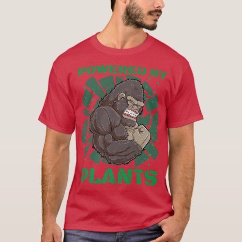 Powered By Plants Gorilla Vegan Fitness  T_Shirt