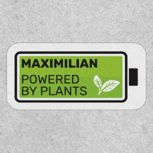 Powered by plants green full battery name custom patch