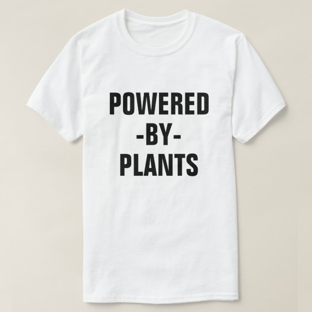 Powered by Plants men's vegan shirt (Design Front)