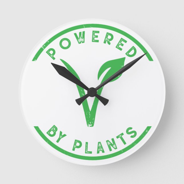 Powered by Plants Round Clock (Front)