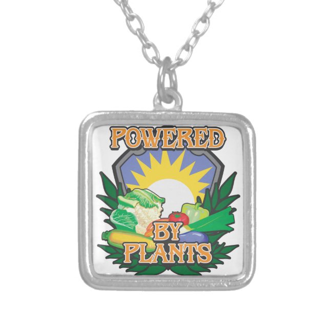 Powered by Plants Silver Plated Necklace (Front)