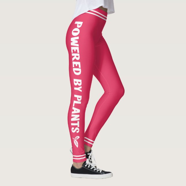 Powered by plants Vegan pink minimal Leggings (Right)