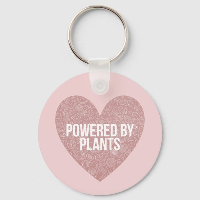 Powered by plants vegan quote keychain (Front)