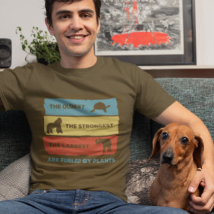 Powered by Plants Vegan Vegetarian Retro   T-Shirt