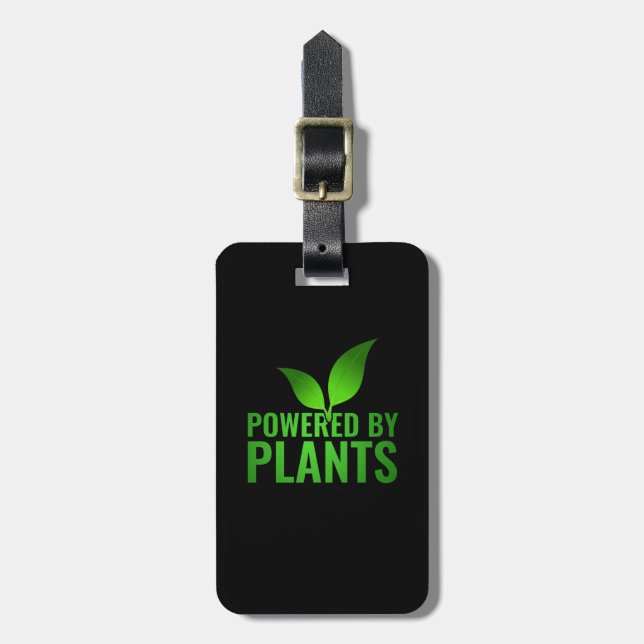 Powered By Plants - Vegan Workout Luggage Tag (Front Vertical)