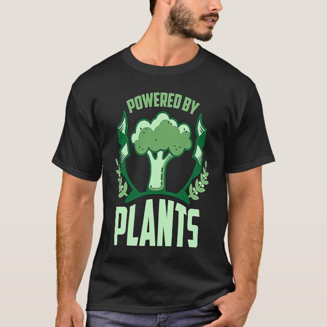 Powered By Plants Veganism Plant Based Lifestyle V T-Shirt (Front)