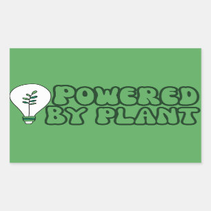 Powered by Plants Vegetarian Gym Rectangular Sticker