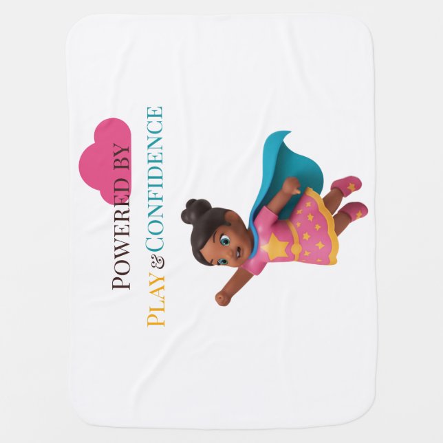Powered by Play and Confidence Baby Blanket (Front)