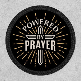 Powered by prayer Christian catholic faith cross Patch