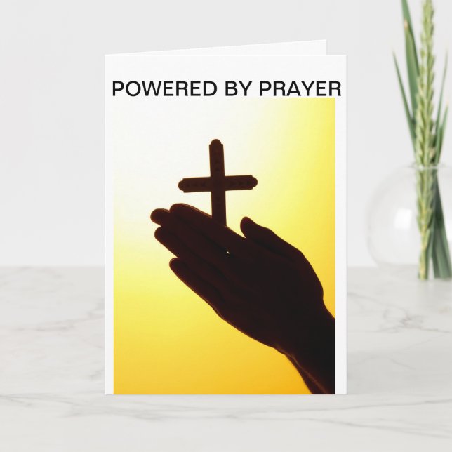 Powered by Prayer greeting cards (Front)