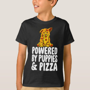 Powered By Puppies & Pizza Funny Women Dog Lovers T-Shirt