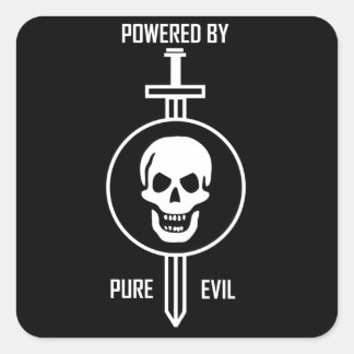 Powered by Pure Evil Square Sticker