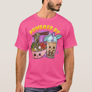 Powered by Ramen and Bubble Tea Anime Lover Funny  T-Shirt