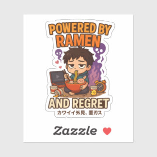 Powered by Ramen and Regret Sticker