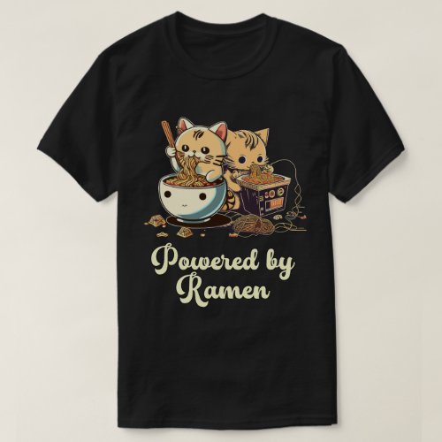 Powered by Ramen Cat T_Shirt