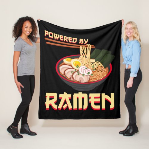 Powered By Ramen Japanese Anime Noodles Fleece Blanket