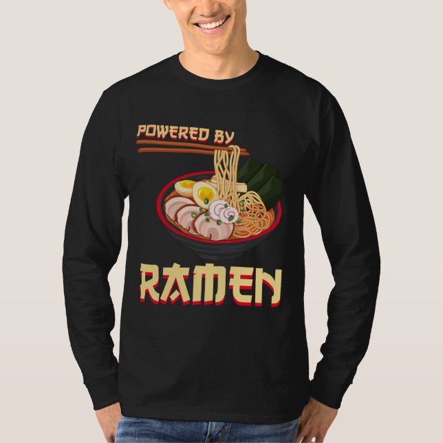 Powered By Ramen Japanese Anime Noodles T-Shirt (Front)