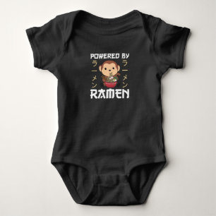 Powered By Ramen Sweet Monkey Eats Ramen Baby Bodysuit