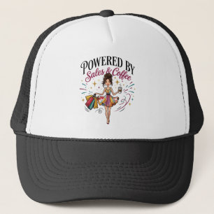 Powered by Sales and Coffee Trucker Hat