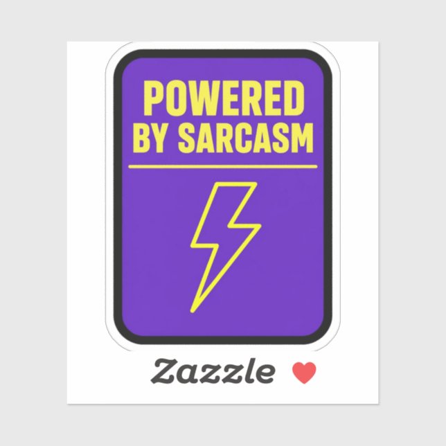 Powered By Sarcasm Funny Sticker (Sheet)